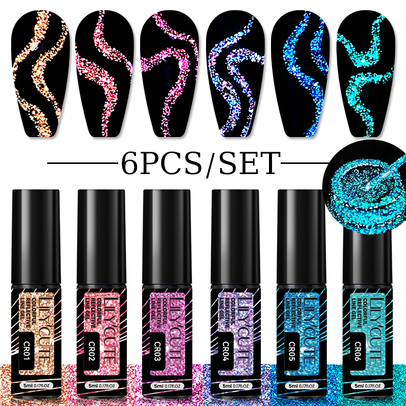 Resin Glitter Pack - LILYCUTE 5ML Reflective Glitter Liner Gel