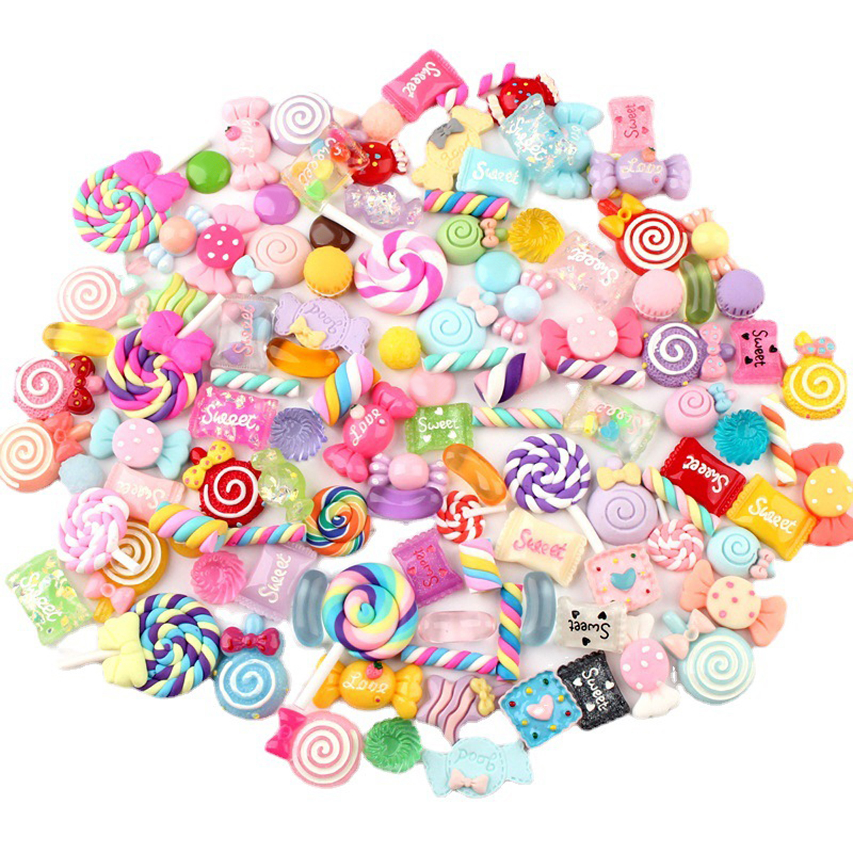 Resin Craft Material - 30pcs Random Candy Slime Charms Cute