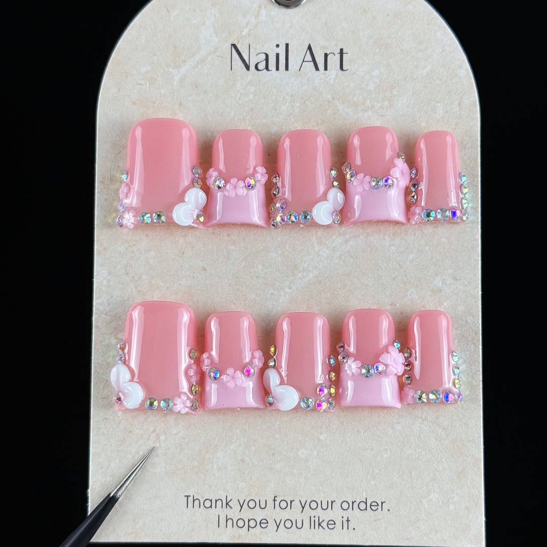 Resin Craft Material - 10pcs high-end Pink girl style, hand-painted
