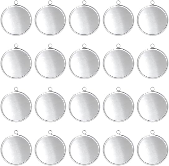 20 Pieces Stainless Steel Roun - Crafting Resin บทวิจารณ์และราคา