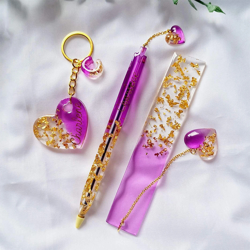 Transparent Pen and Bookmark S - Gold Foil Flakes บทวิจารณ์และราคา