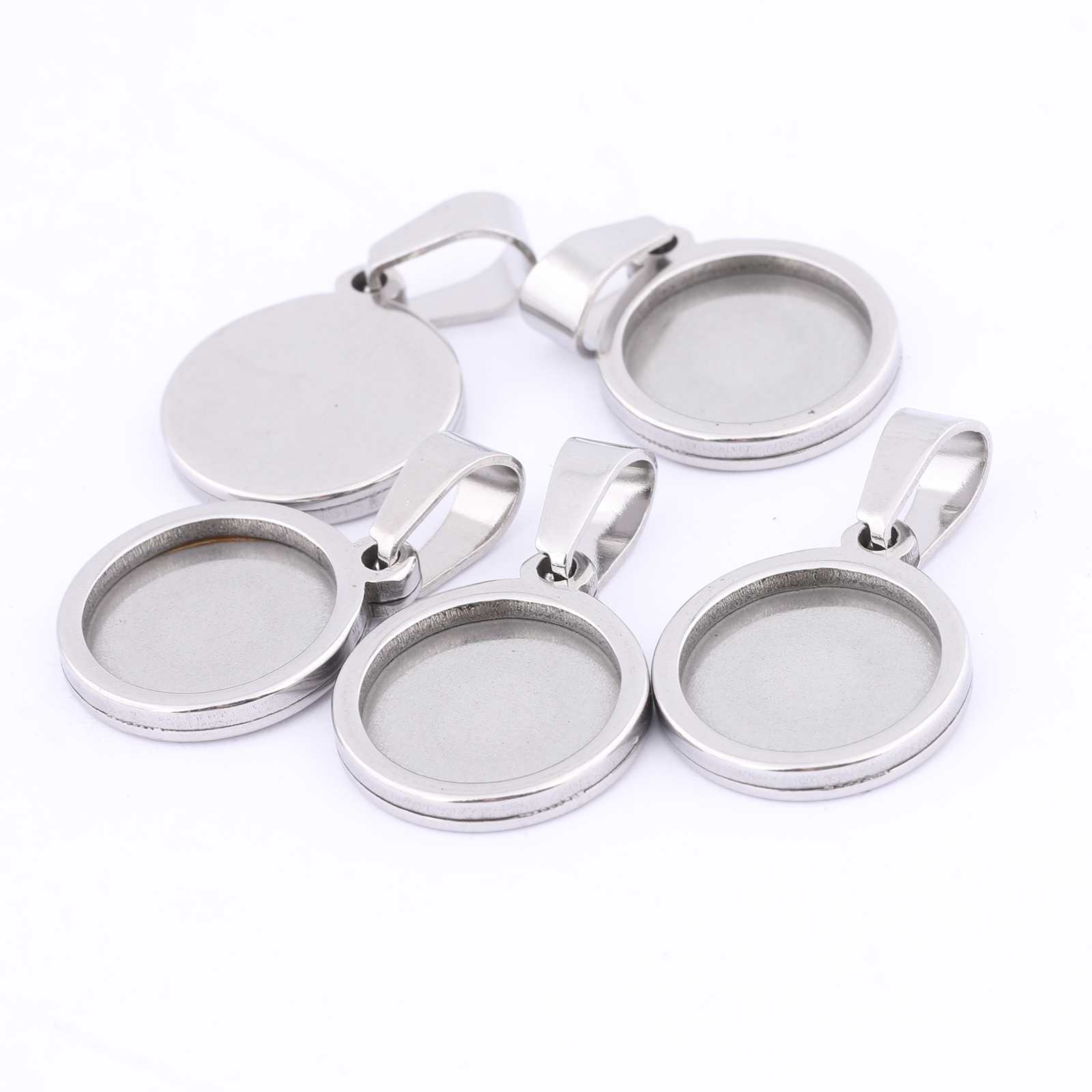 10pcs Gold Plated Black 12mm R - Bezels Set Pendant บทวิจารณ์และราคา