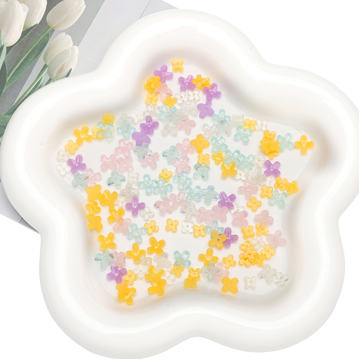 20pcs 5 7mm Resin 4 Petals Flo - Resin Craft Ideas บทวิจารณ์และราคา
