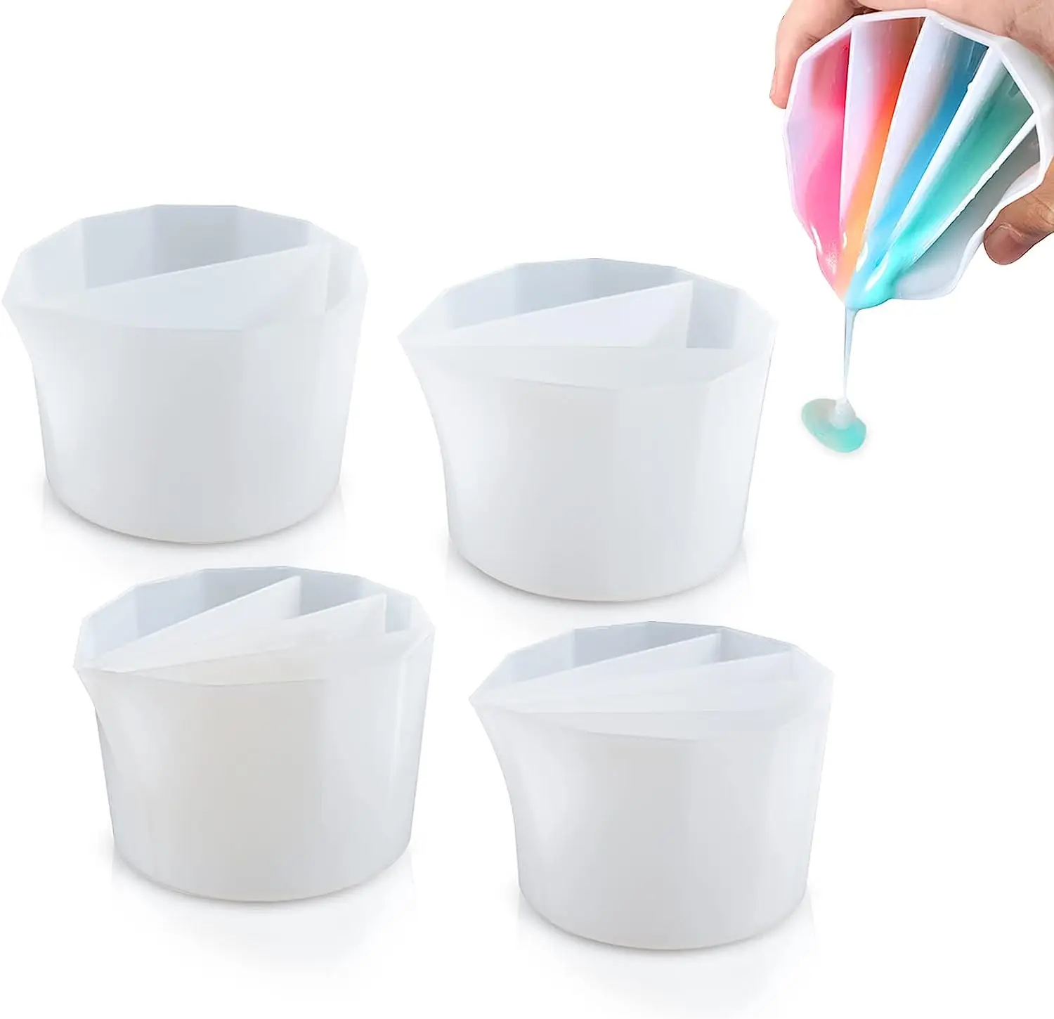 Split Cup For Paint Pouring,Re - Mixing Cup Silicone บทวิจารณ์และราคา