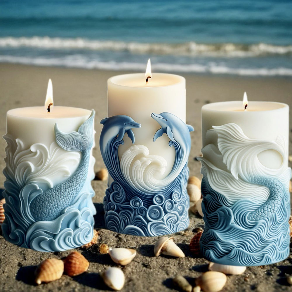 Ocean Theme Silicone Candle Mo - Resin Ocean Wave Mold บทวิจารณ์และราคา