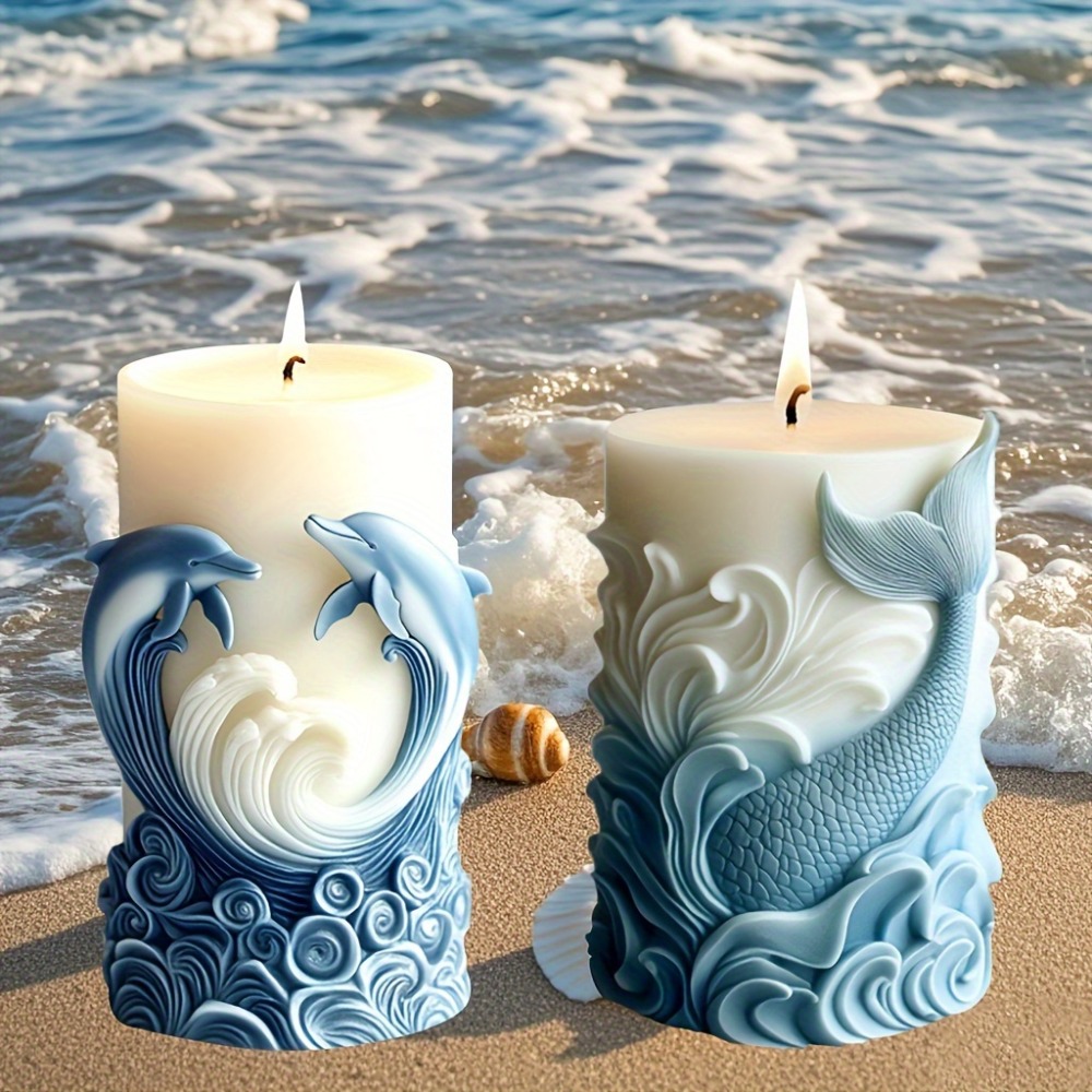 Ocean Theme Silicone Candle Mo - Resin Ocean Wave Mold บทวิจารณ์และราคา