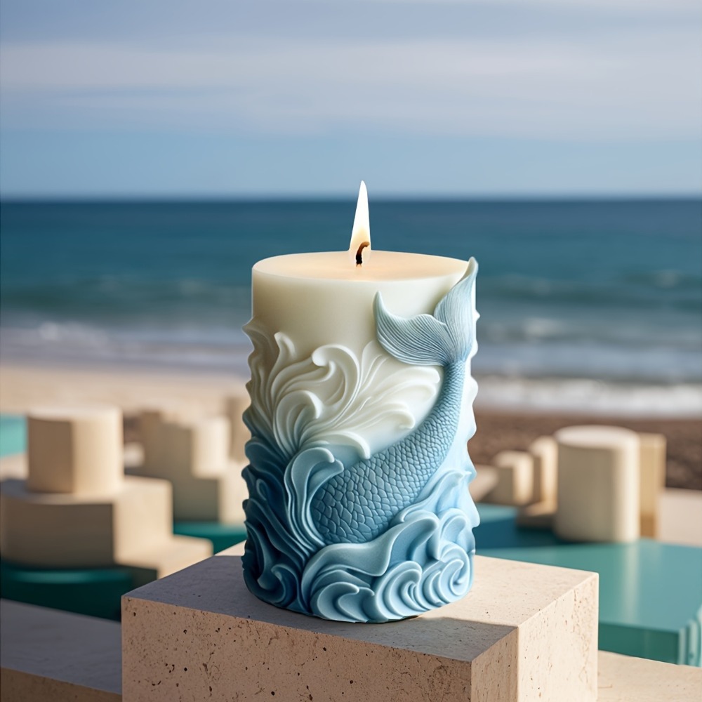 Ocean Theme Silicone Candle Mo - Resin Ocean Wave Mold บทวิจารณ์และราคา