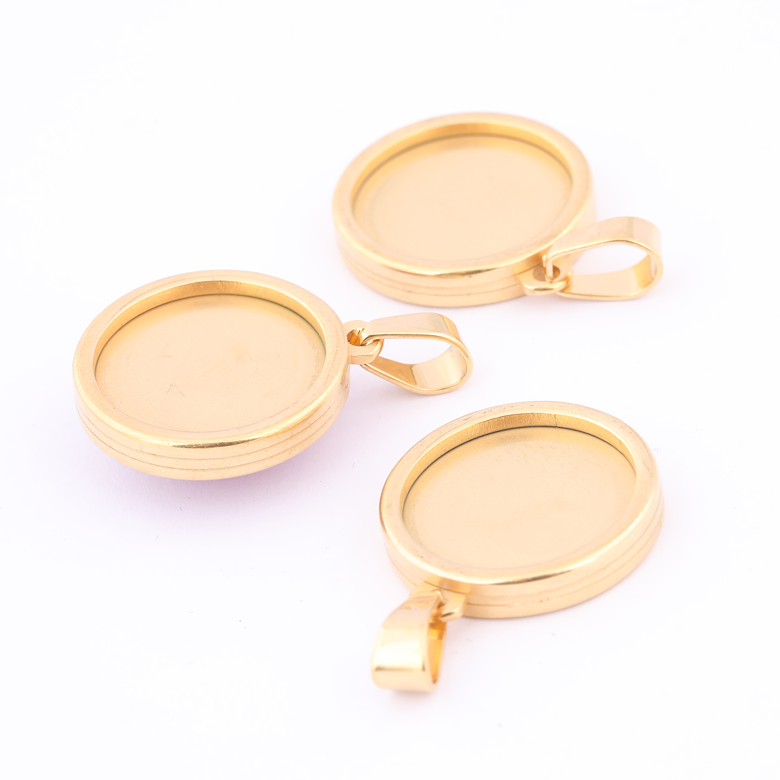5pcs Stainless Steel Gold Plat - Bezels Set Pendant บทวิจารณ์และราคา