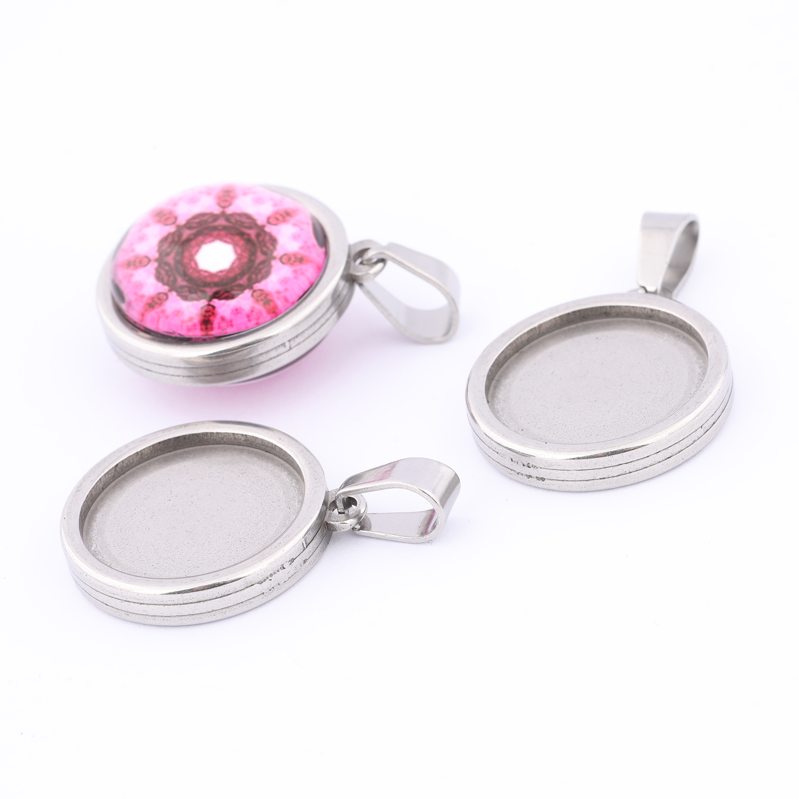 5pcs Stainless Steel Gold Plat - Bezels Set Pendant บทวิจารณ์และราคา