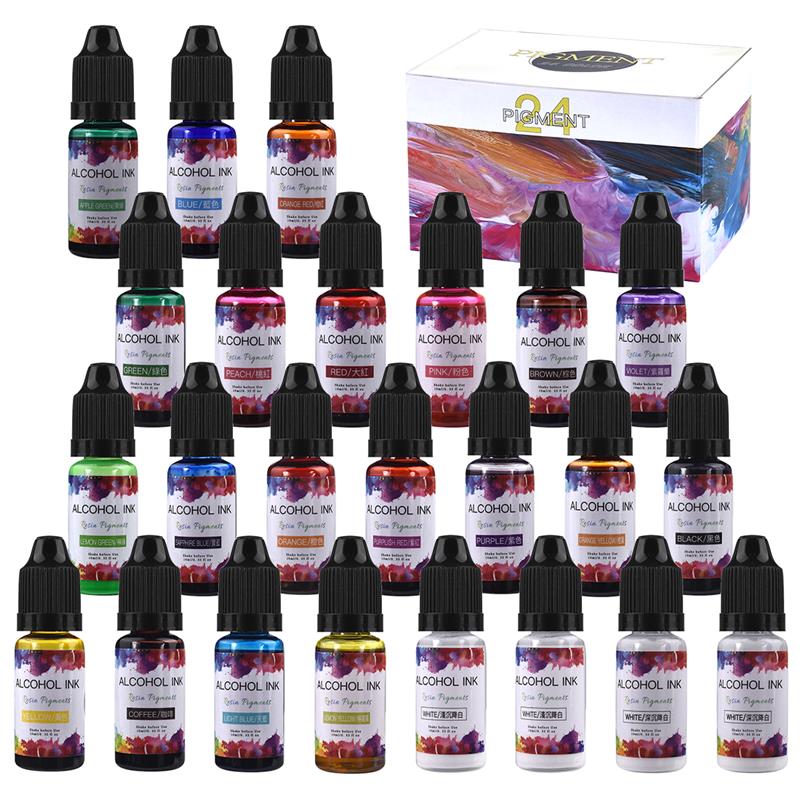 24 Color/Set 10ml  Resin Pigme - Resin Dye Alcohol บทวิจารณ์และราคา