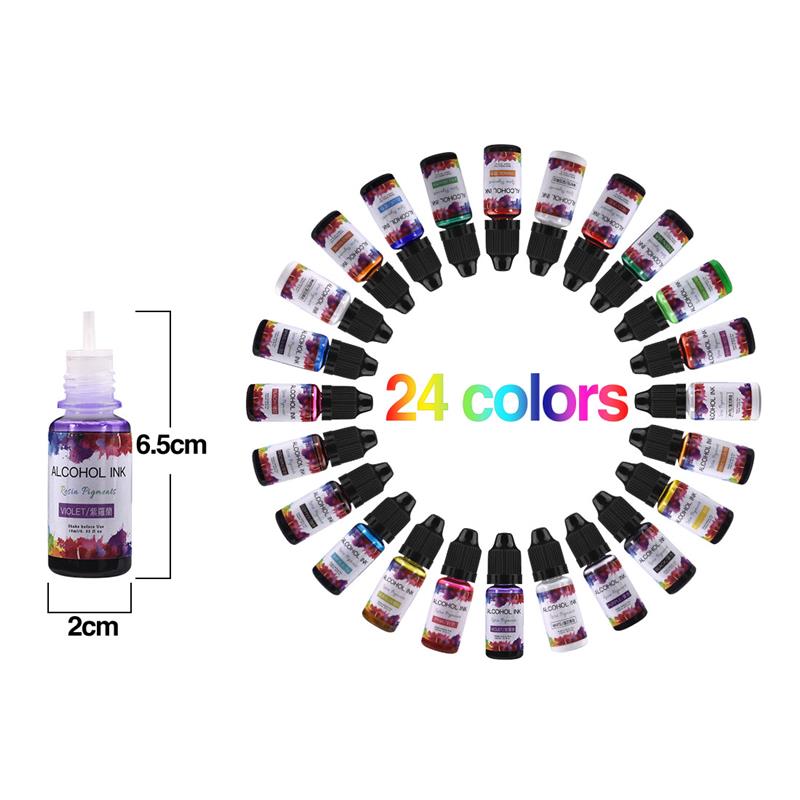 24 Color/Set 10ml  Resin Pigme - Resin Dye Alcohol บทวิจารณ์และราคา