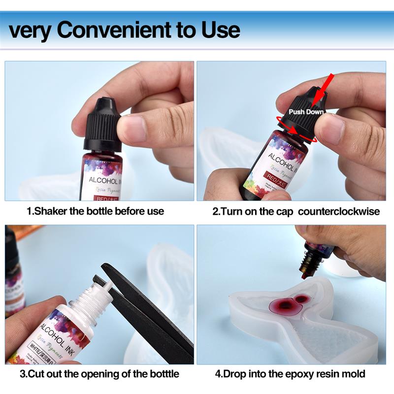 24 Color/Set 10ml  Resin Pigme - Resin Dye Alcohol บทวิจารณ์และราคา