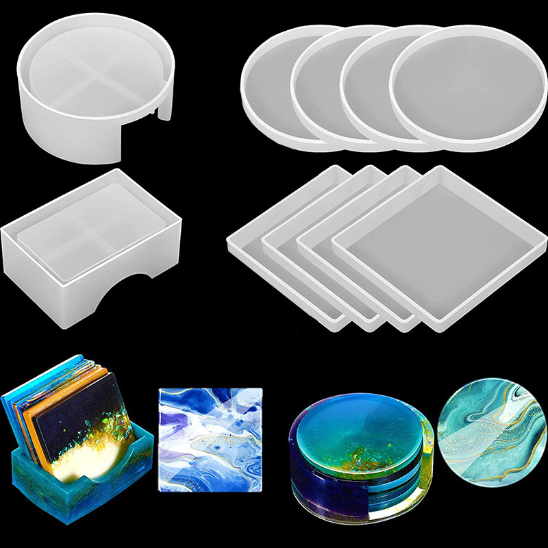 5Pcs/Set DlY Epoxy Resin Cup C - Coaster Mold Round บทวิจารณ์และราคา