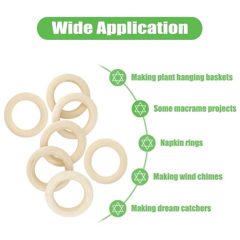20pcs 30mm Unfinished Smooth W - Wood Ring Blank บทวิจารณ์และราคา