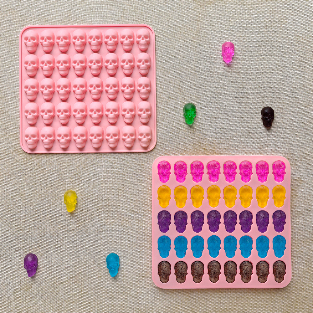 1pc 40 hole skull shaped bakin - Silicone Mold Tray บทวิจารณ์และราคา