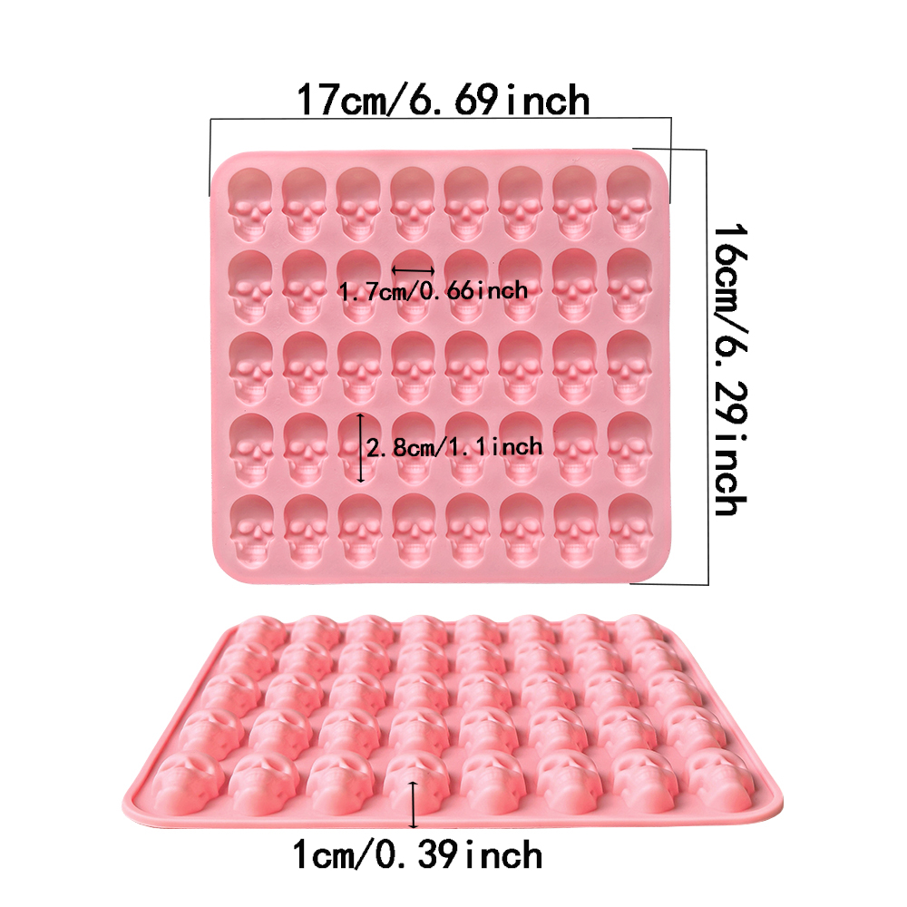 1pc 40 hole skull shaped bakin - Silicone Mold Tray บทวิจารณ์และราคา