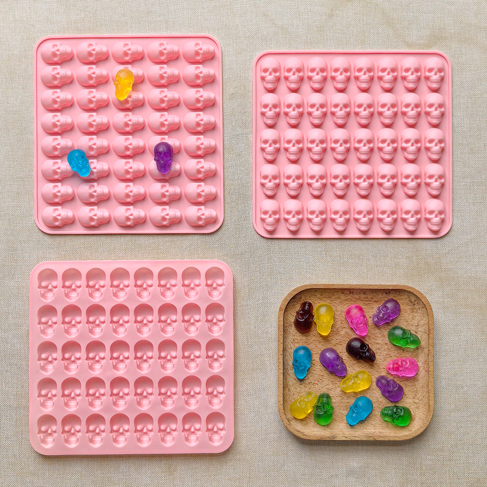 1pc 40 hole skull shaped bakin - Silicone Mold Tray บทวิจารณ์และราคา