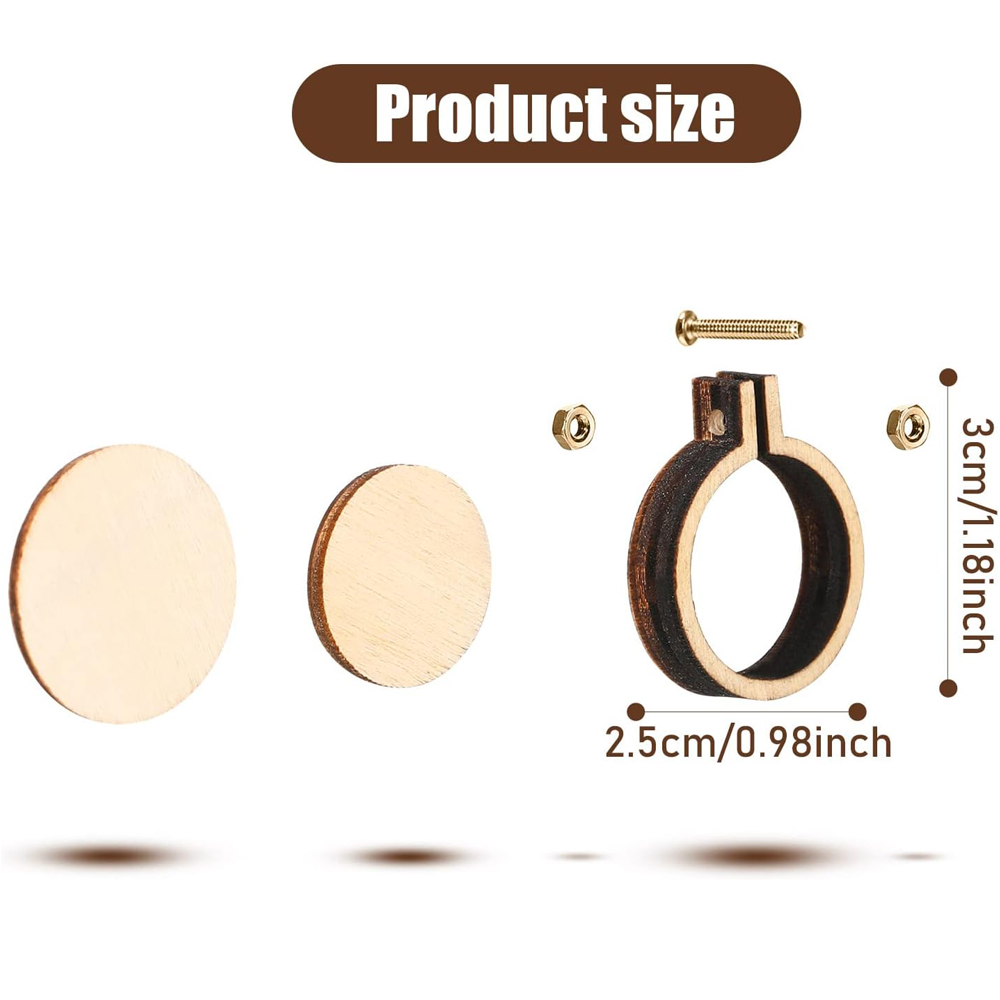 10Pcs/Set Wooden Mini Embroide - Wood Ring Blank บทวิจารณ์และราคา