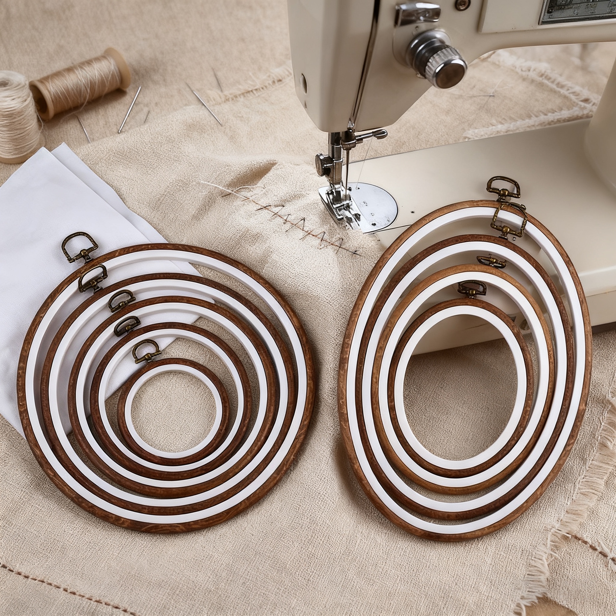 10PCS Sewing Tool Round Oval I - Wood Ring Blank บทวิจารณ์และราคา