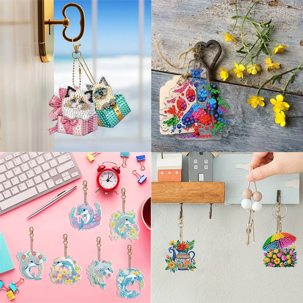 6-piece DIY Diamond Keychain - - Resin Craft Ideas บทวิจารณ์และราคา