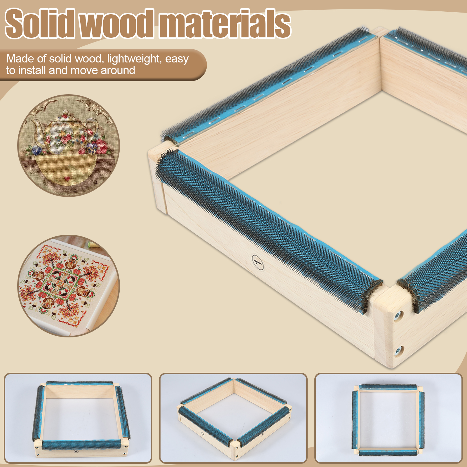 Punch Needle Frame Square Embr - Wood Ring Blank บทวิจารณ์และราคา