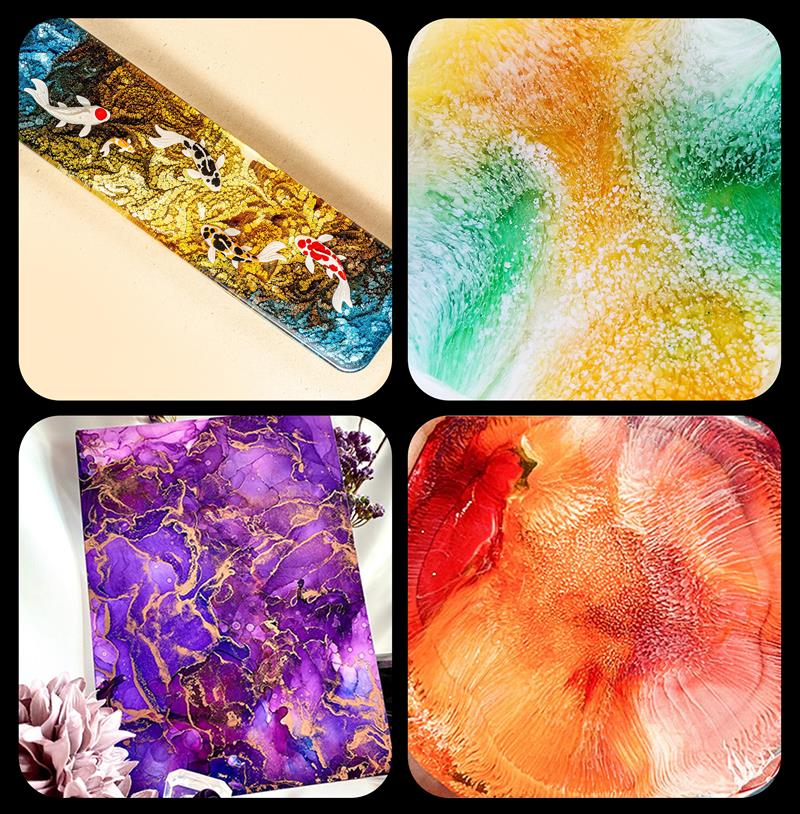 1 Set Art Ink Alcohol Epoxy Re - Resin Dye Alcohol บทวิจารณ์และราคา
