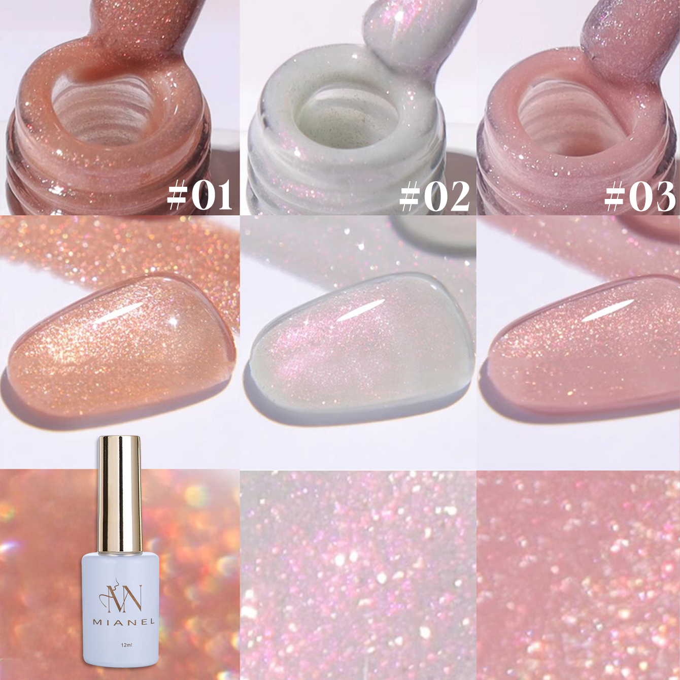 MIANEL 12ML 1PCS Fugitive Whit - Resin Glitter Pack บทวิจารณ์และราคา