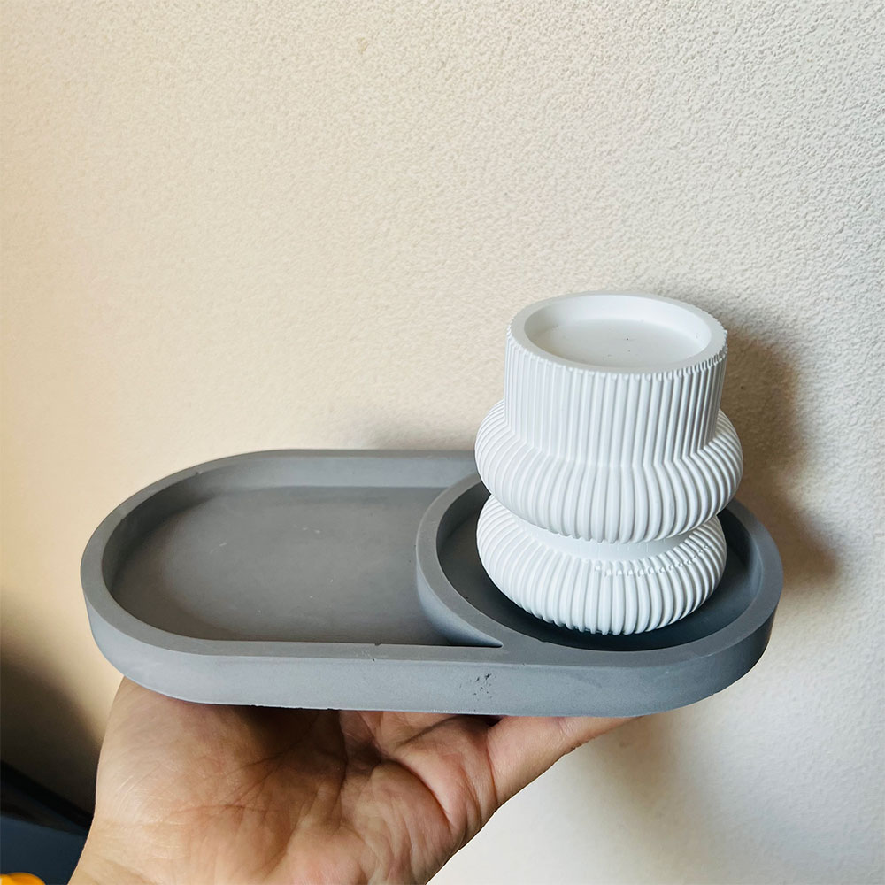 Oval Storage Tray Concrete Mol - Coaster Mold Round บทวิจารณ์และราคา