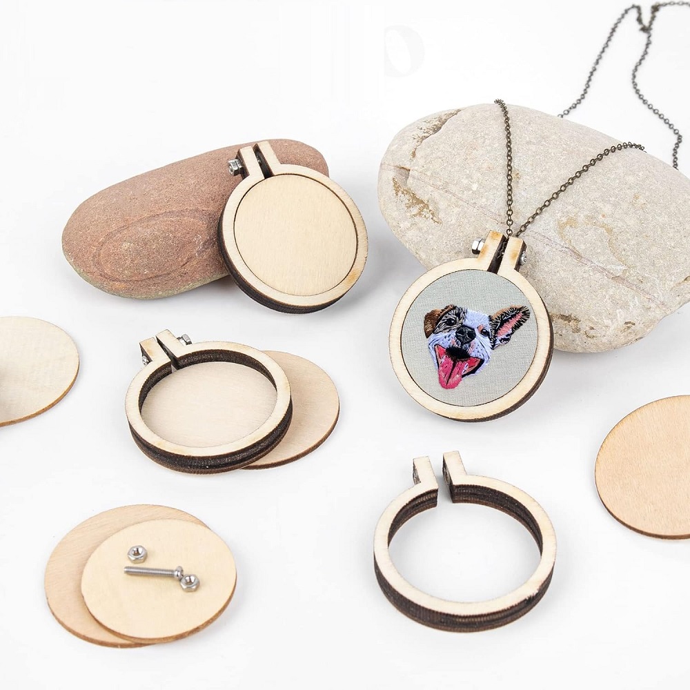 10PCS Mini Embroidery Hoop Woo - Wood Ring Blank บทวิจารณ์และราคา