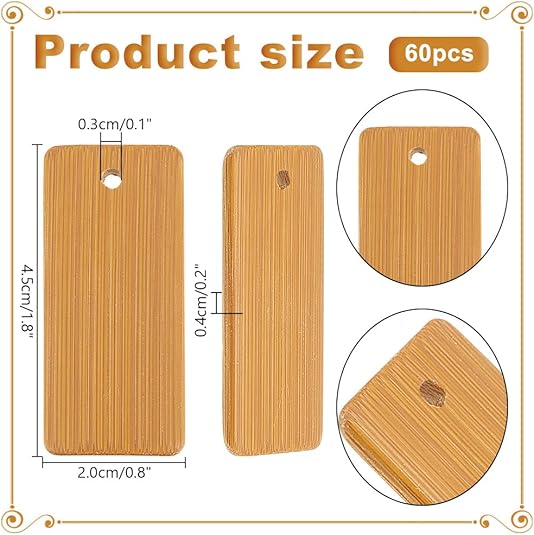 50pcs Wooden Tags Key Ring Bla - Wood Ring Blank บทวิจารณ์และราคา