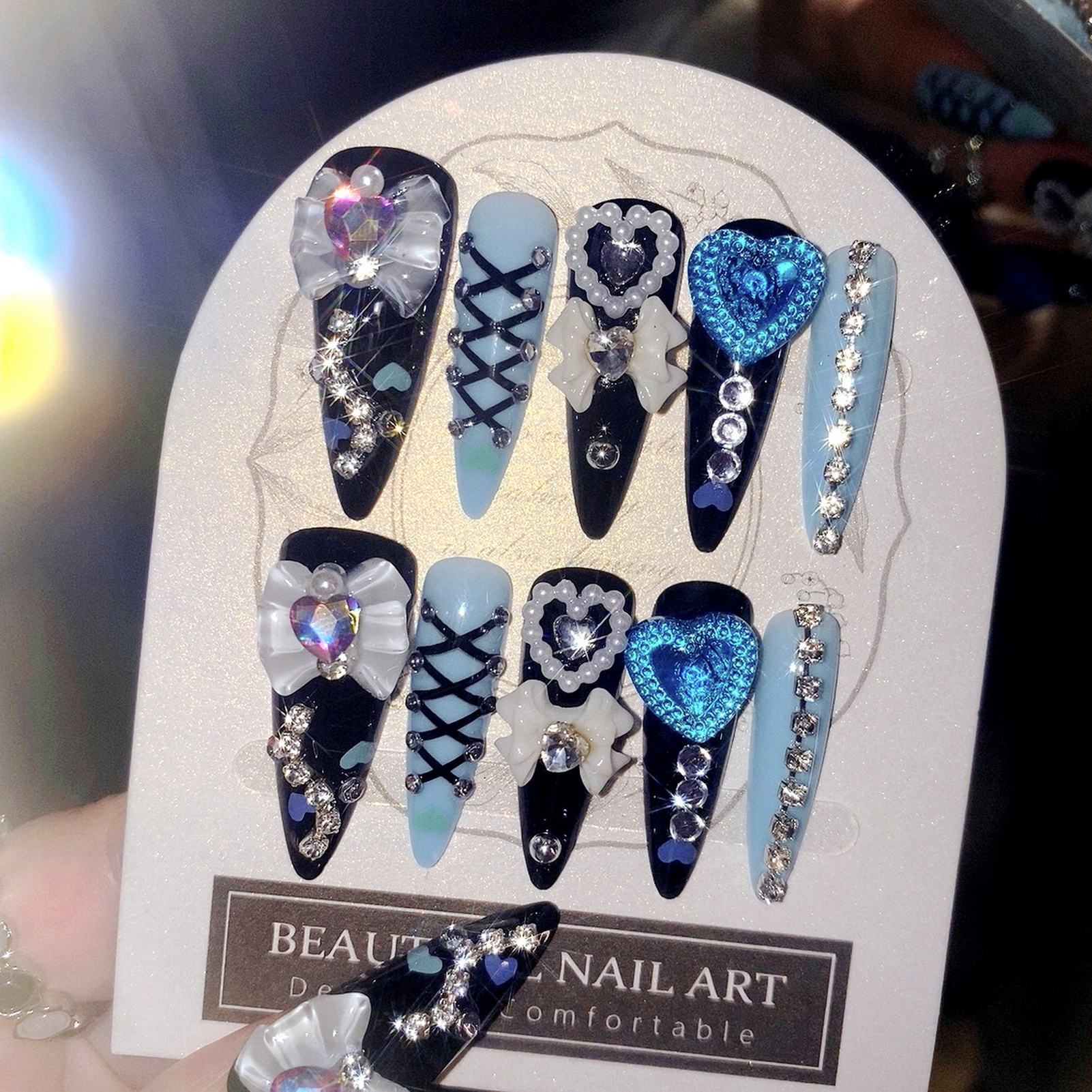 24pcs 3D Bow Decor False Nails - Resin Craft Material บทวิจารณ์และราคา
