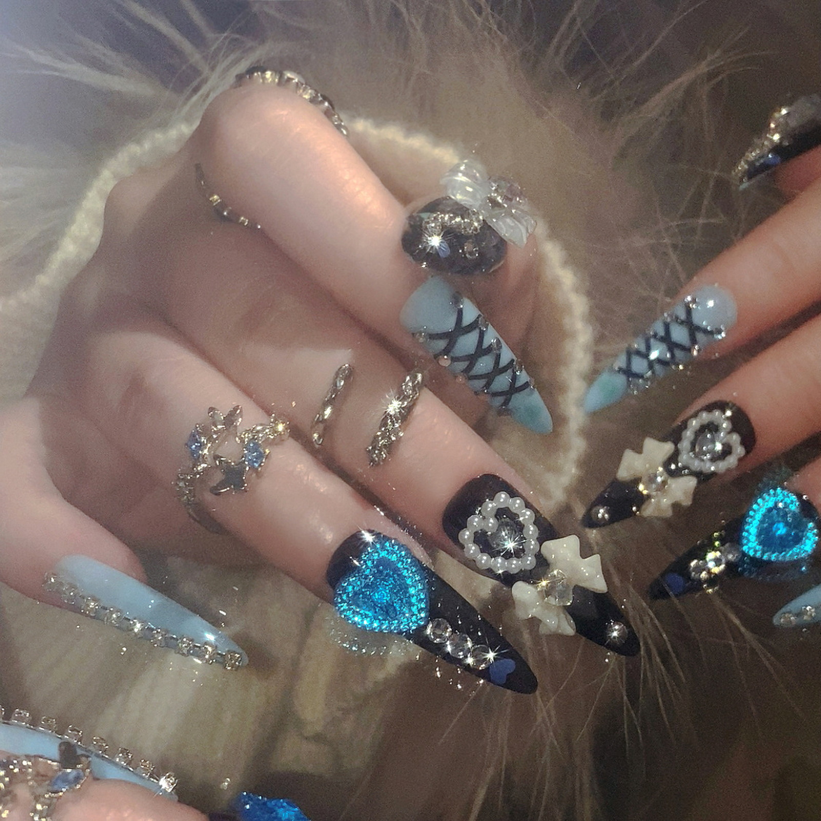 24pcs 3D Bow Decor False Nails - Resin Craft Material บทวิจารณ์และราคา
