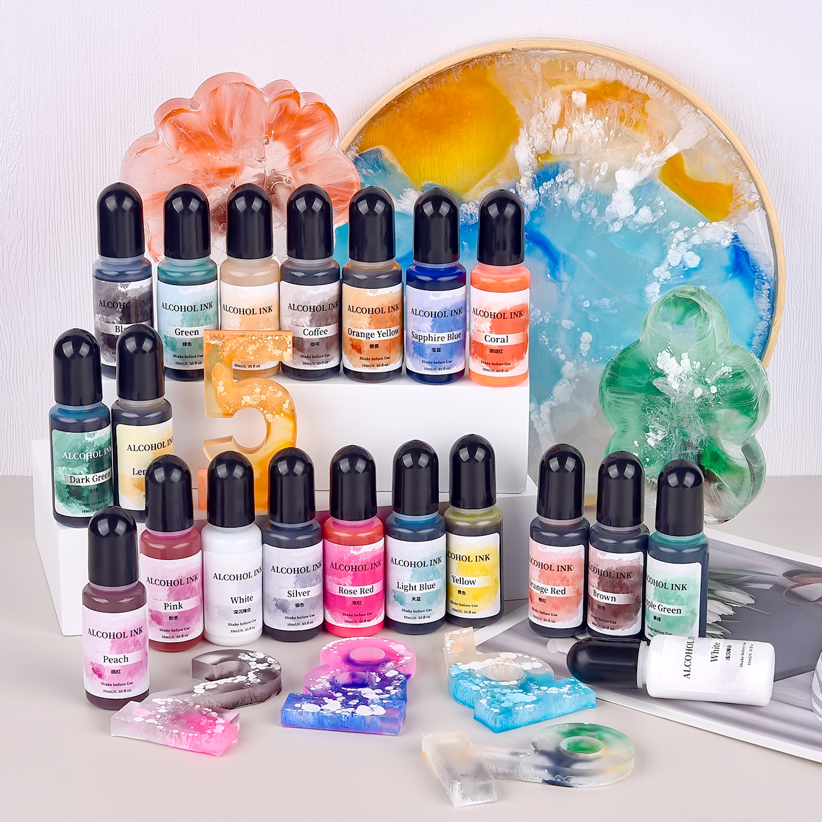 1set Art Ink Alcohol Epoxy Res - Resin Dye Alcohol บทวิจารณ์และราคา