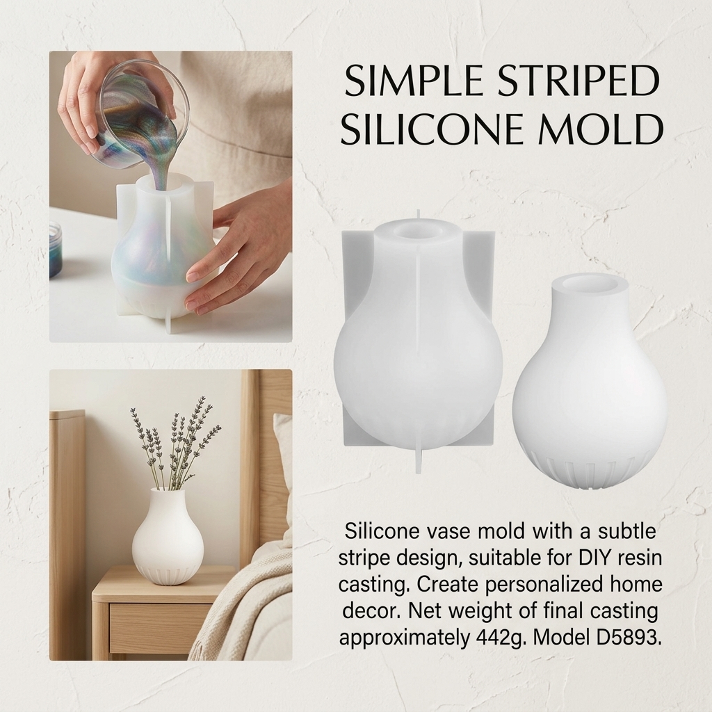 Silicone Vase Mold with Stripe - Resin Craft Ideas บทวิจารณ์และราคา