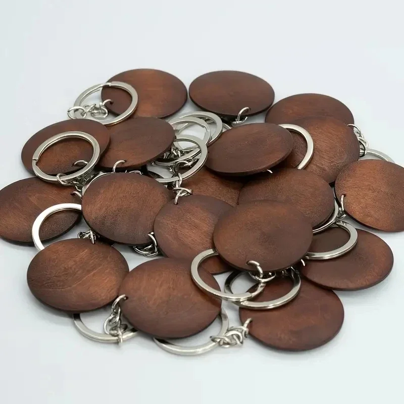 10Pcs Wooden Keychains Vintage - Wood Ring Blank บทวิจารณ์และราคา