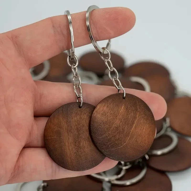10Pcs Wooden Keychains Vintage - Wood Ring Blank บทวิจารณ์และราคา