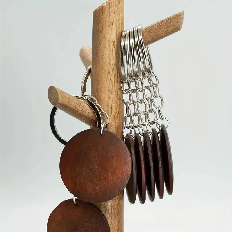10Pcs Wooden Keychains Vintage - Wood Ring Blank บทวิจารณ์และราคา