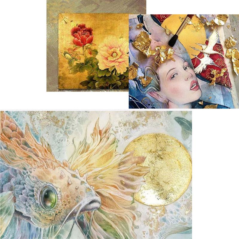 3Box Gold Leaf Flakes Foil Pap - Gold Foil Flakes บทวิจารณ์และราคา