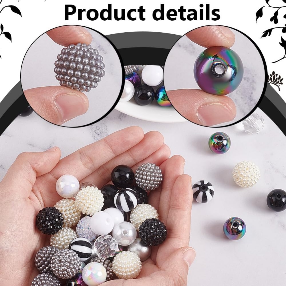 106pcs Chunky Beads 12 Styles  - Crafting Resin บทวิจารณ์และราคา