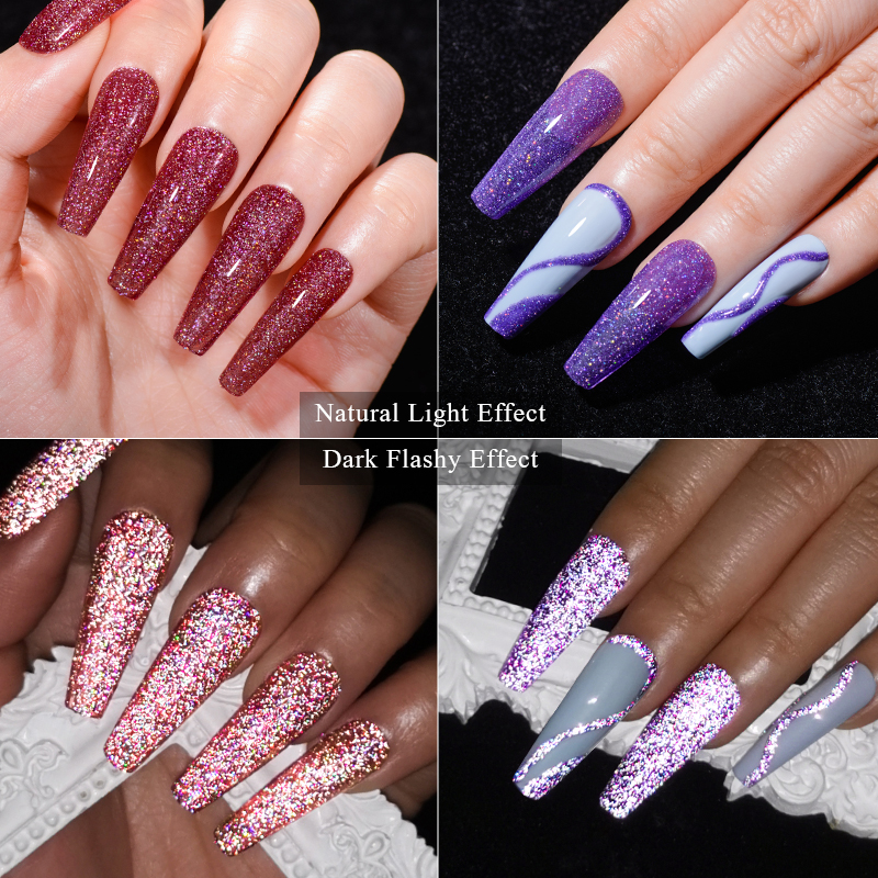 6Pcs Glitter Nail Gel Polish S - Resin Glitter Pack บทวิจารณ์และราคา