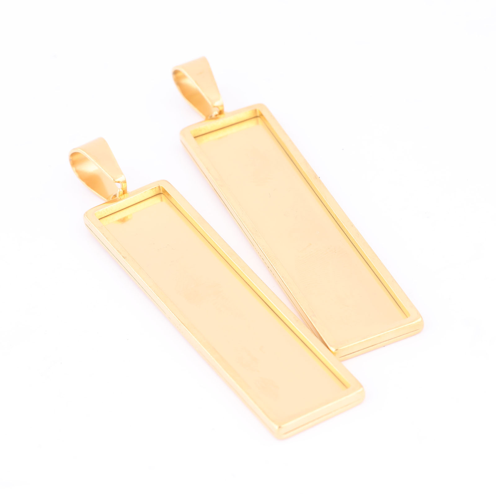 5pcs Stainless Steel Gold Plat - Bezels Set Pendant บทวิจารณ์และราคา