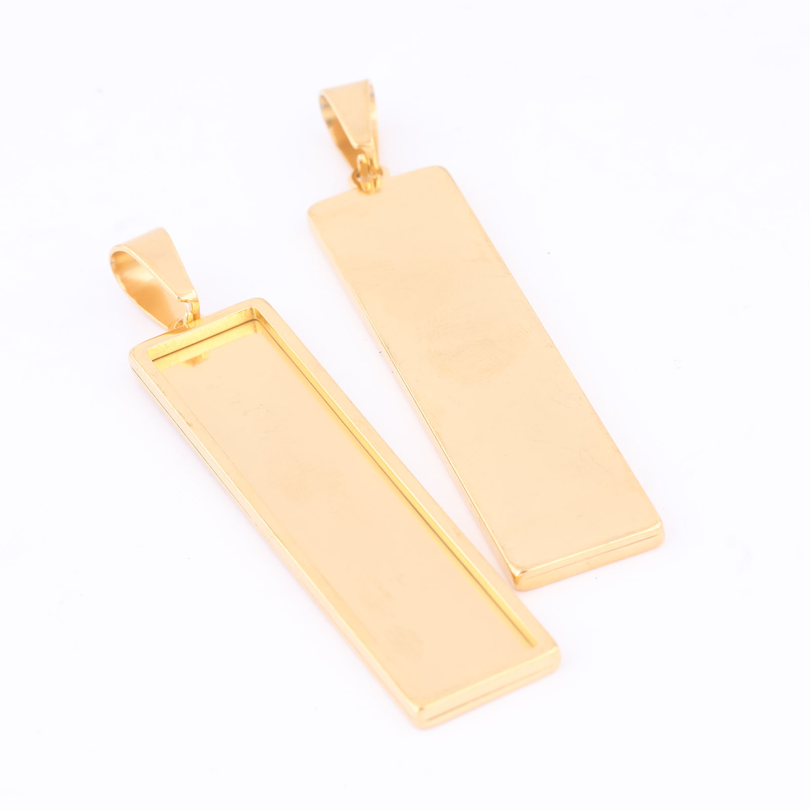 5pcs Stainless Steel Gold Plat - Bezels Set Pendant บทวิจารณ์และราคา