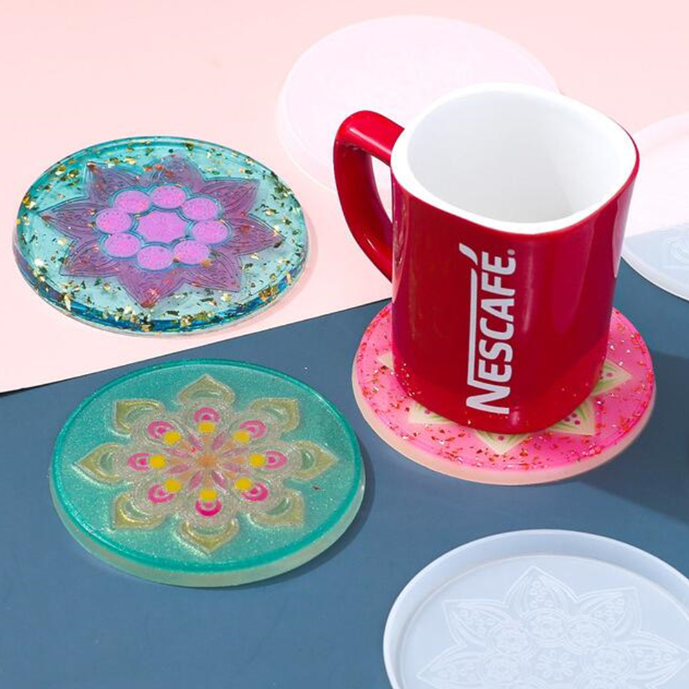1Pcs Round Coaster Resin Silic - Coaster Mold Round บทวิจารณ์และราคา