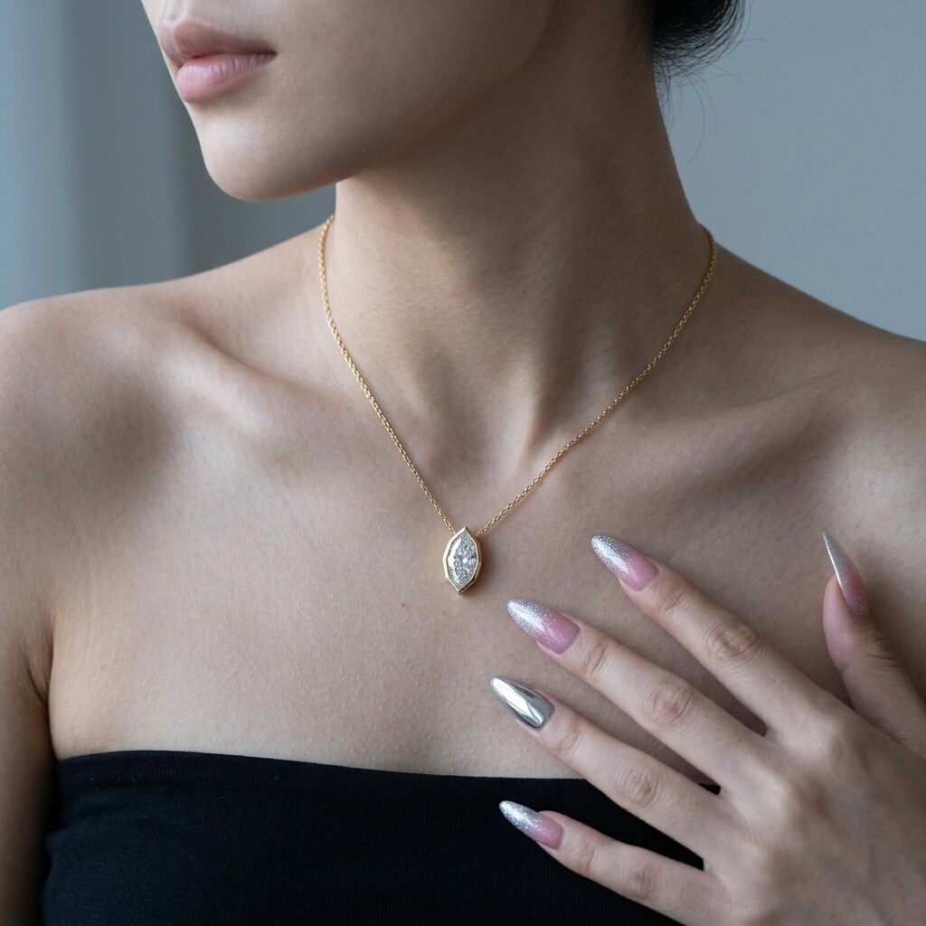 3Carat Bezel Set Marquise Cut  - Bezels Set Pendant บทวิจารณ์และราคา