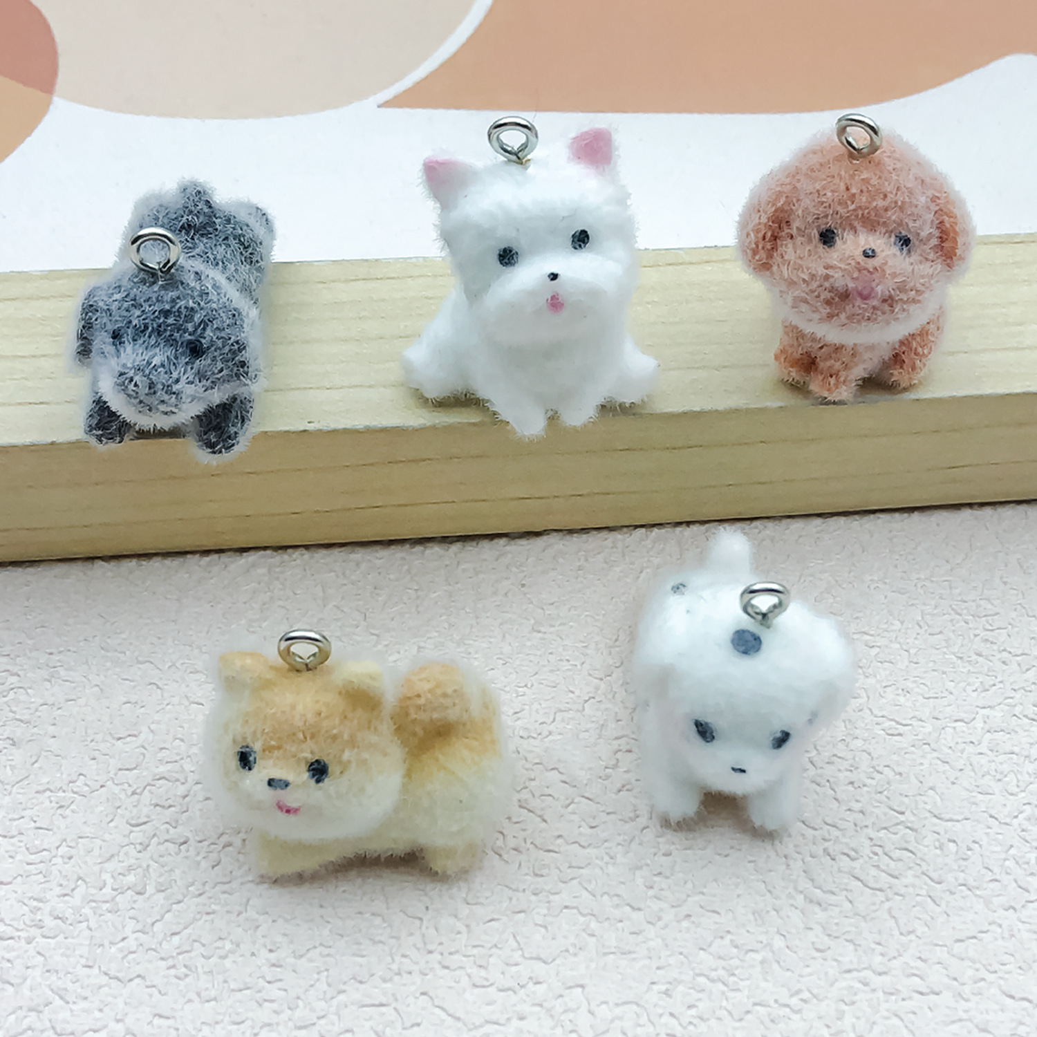 5pcs&1pc Flocked Resin Animal  - Resin Craft Material บทวิจารณ์และราคา