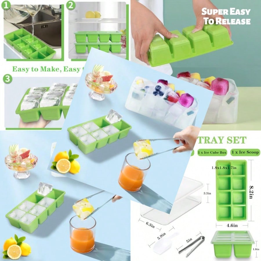 Ice Trays For Freezer With Lid - Silicone Mold Tray บทวิจารณ์และราคา