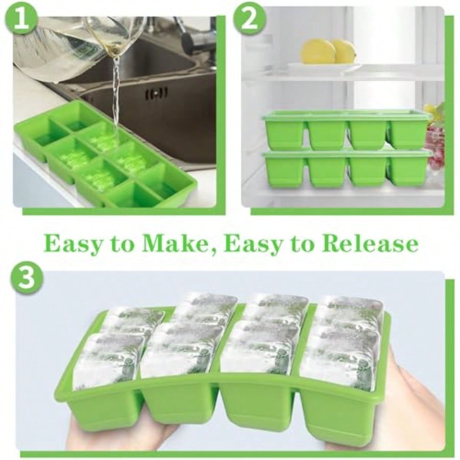 Ice Trays For Freezer With Lid - Silicone Mold Tray บทวิจารณ์และราคา