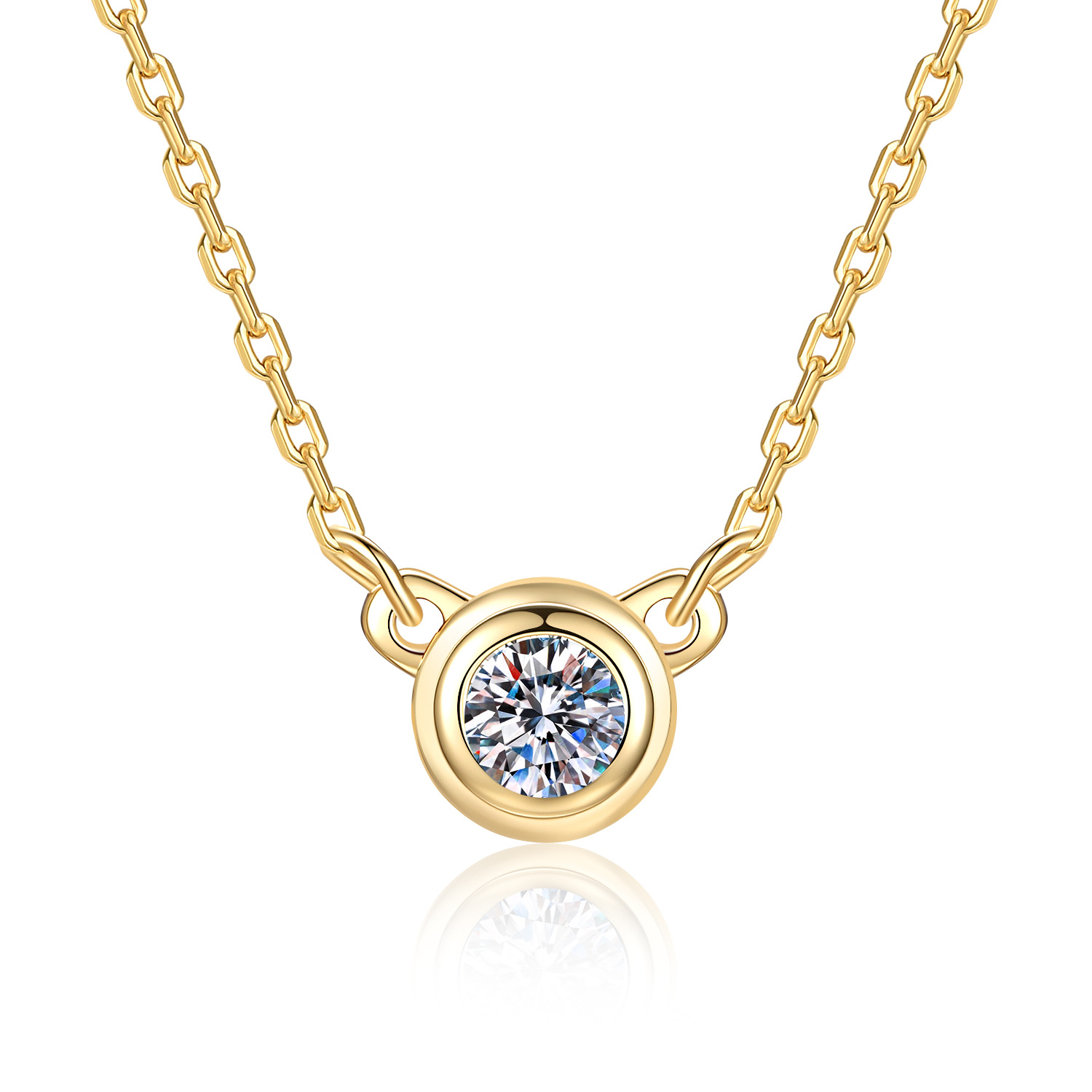 S925 Sterling Silver Moissanit - Bezels Set Pendant บทวิจารณ์และราคา
