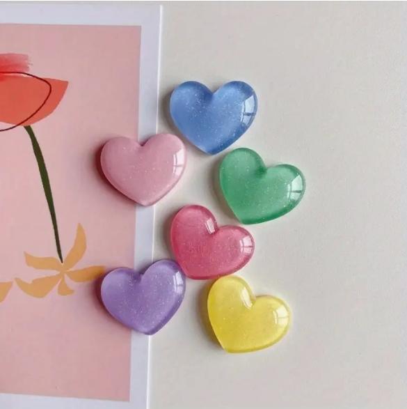 6pcs Colorful Heart Shaped Fri - Resin Glitter Pack บทวิจารณ์และราคา