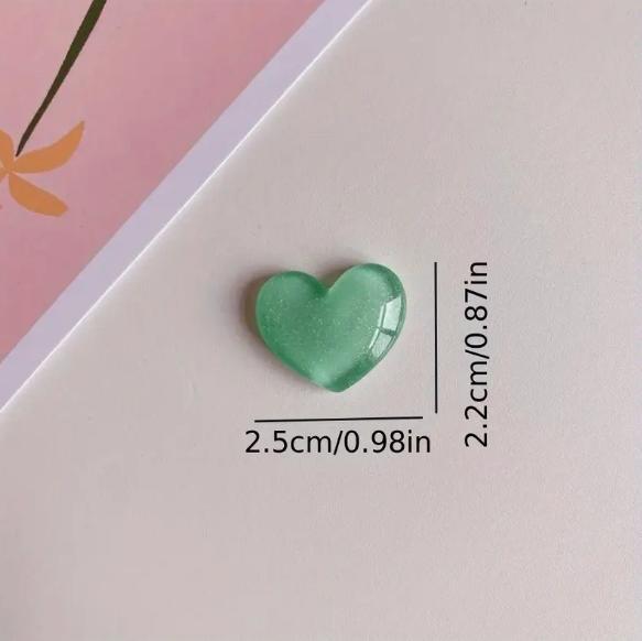 6pcs Colorful Heart Shaped Fri - Resin Glitter Pack บทวิจารณ์และราคา